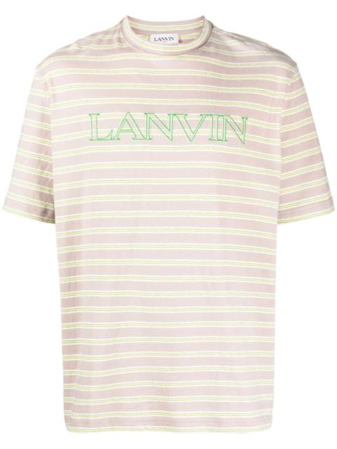 striped logo-embroidered T-shirt