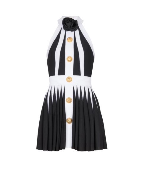 Balmain Backless knit dress with rose detail | REVERSIBLE