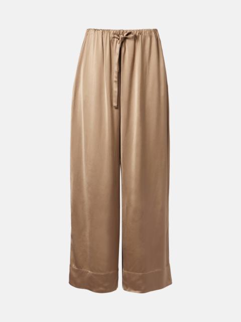 Satin wide-leg pants