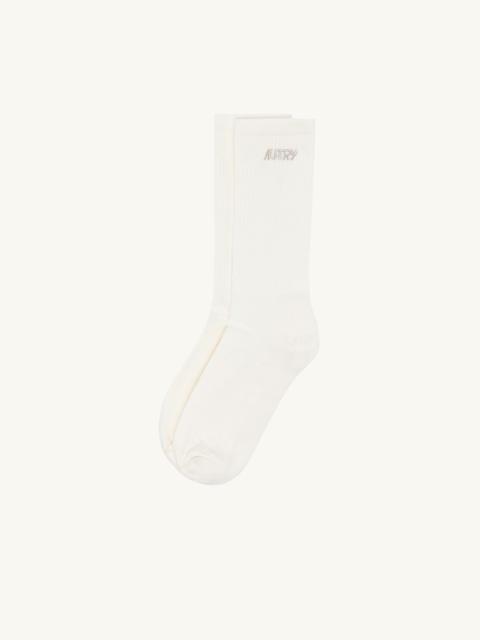 COTTON TERRY SOCKS WITH LUREX LOGO