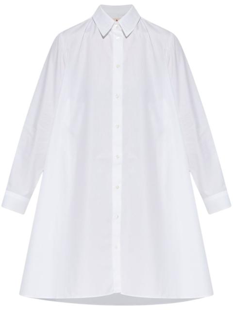 logo-embroidered shirt dress