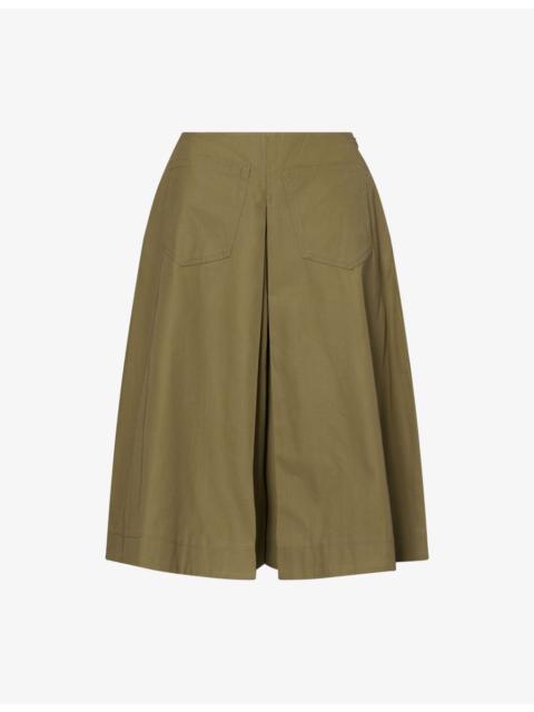 Louise Pleated Cotton Shorts
