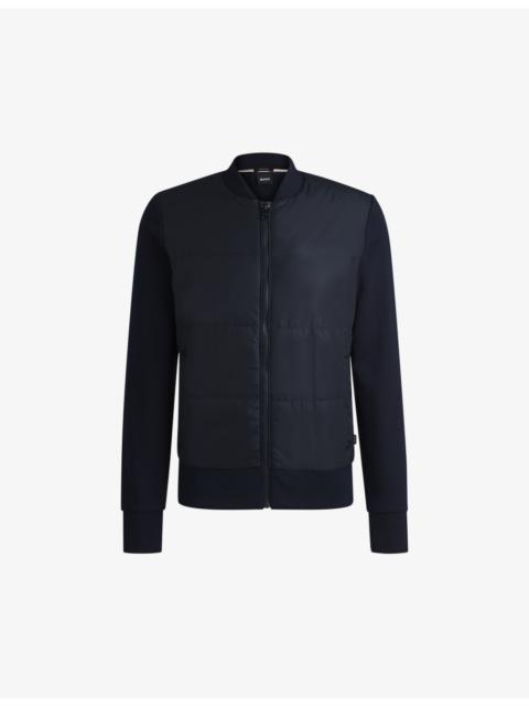 Contrast-panel regular-fit cotton and recycled-polyester jacket