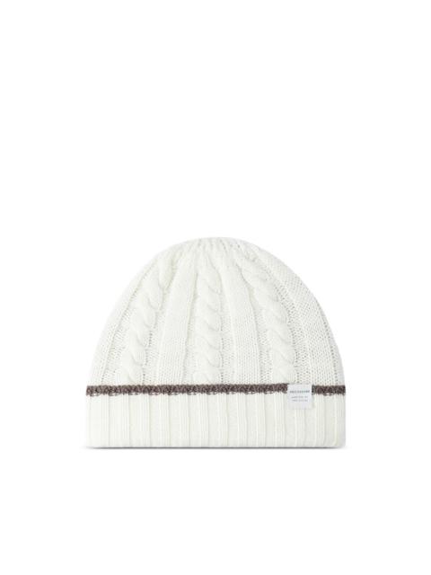 cable-knit wool cashmere beanie