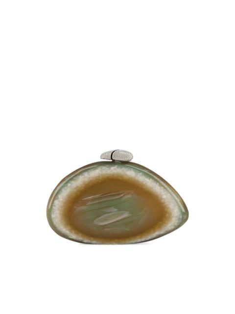 Ariel geode-effect clutch bag