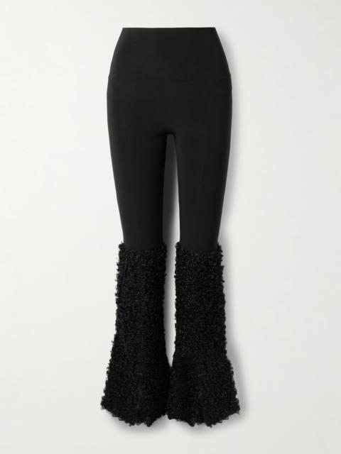 Stretch-jersey And Chenille Flared Leggings