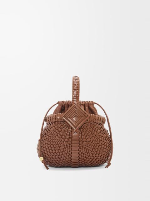 Mini Diamond Round Basket bag in calfskin