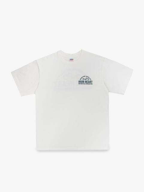 7.5OZ PRINTED LOOPWHEEL CREW NECK T-SHIRT - WHITE