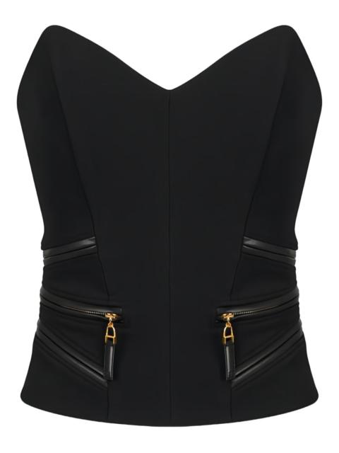 zip crepe top