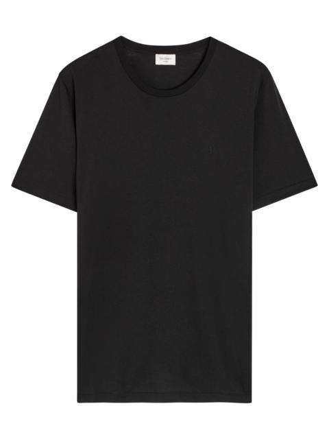 Saint Laurent Logo-embroidered Cotton T-shirt