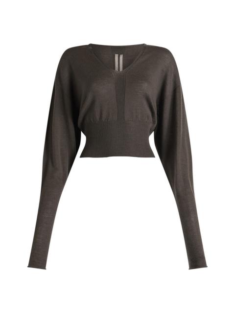 Rick Owens V-Neck Cropped Jumper