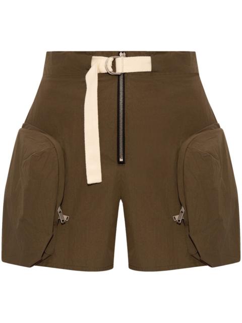 zip-pockets cotton shorts