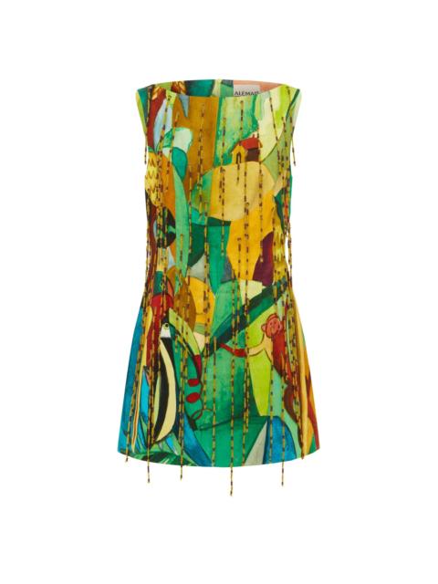 Mokshini Beaded Fringe Mini Dress