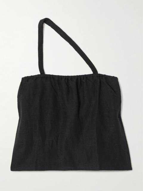 One-shoulder Linen Top