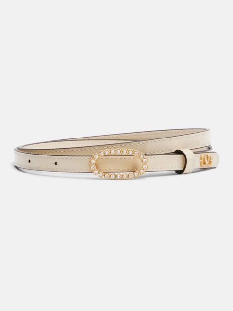 Embellished leather belt