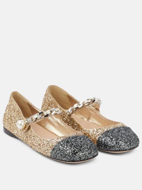 Glitter ballet flats