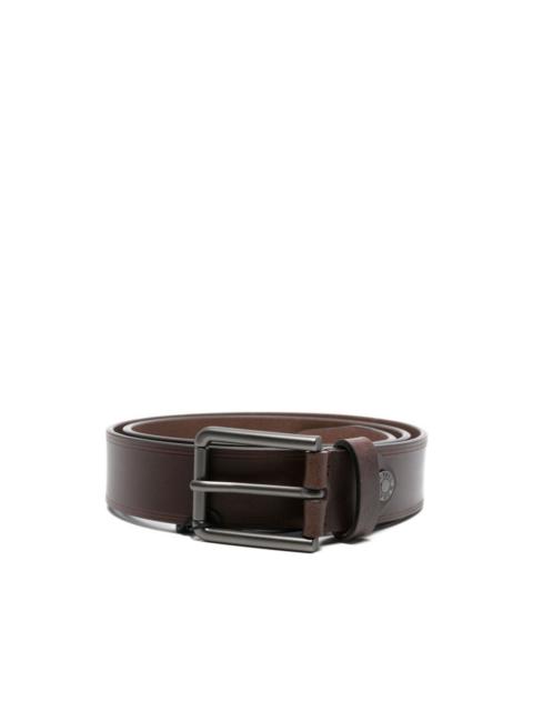 leather gunmetal-buckle belt