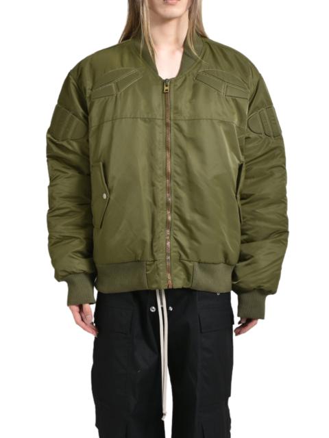 SATIN MA-1 MOTO JACKET / GRN