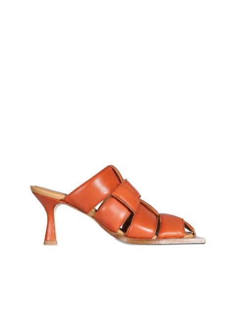 80mm woven heeled mules