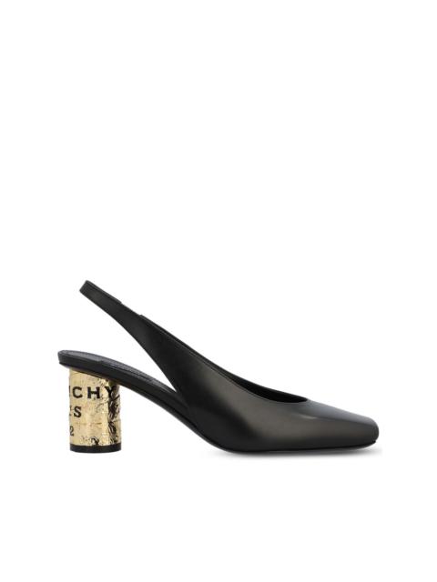 7mm cylindrical heel slingback pumps