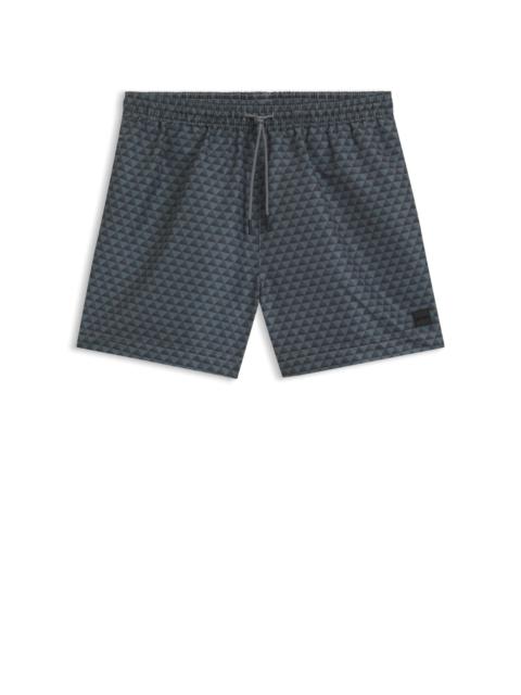DRAWSTRING-WAIST SWIM SHORTS WITH ALL-OVER PRINT