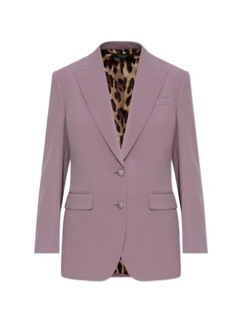 button-fastening V-neck blazer