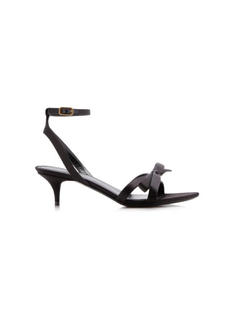 Nano Bow-Detailed Satin Sandals black