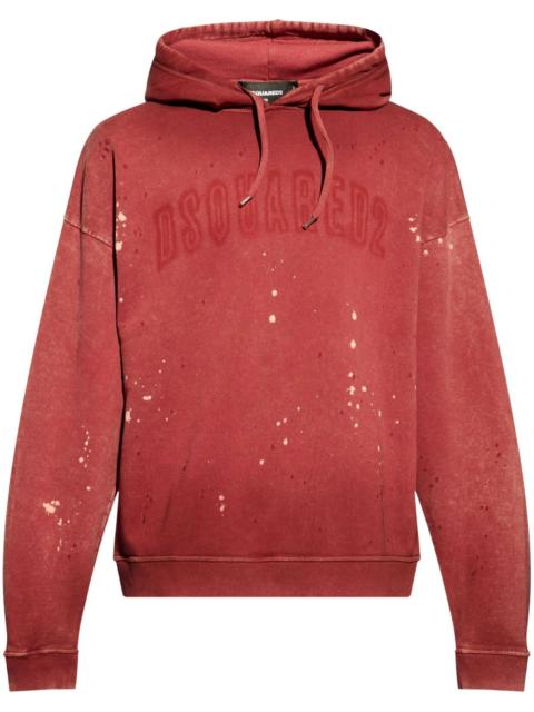 logo-print cotton hoodie