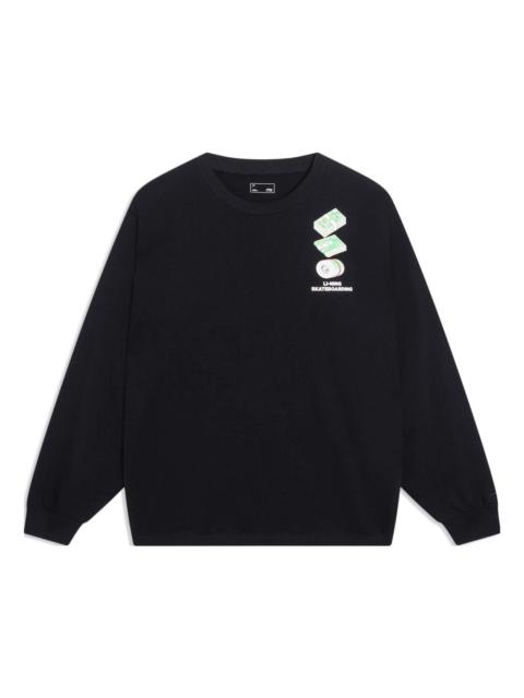 Li-Ning Skateboarding Graphic Long Sleeve T-shirt 'Black' AHST103-3