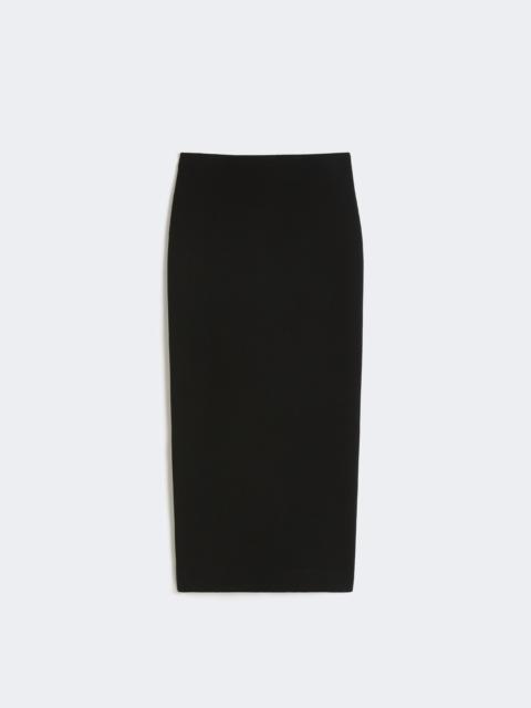 OLIVI Compact crêpe jersey midi skirt - BLACK