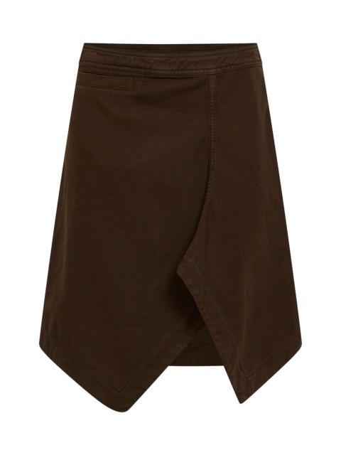 Cocoa denim asymmetric skirt