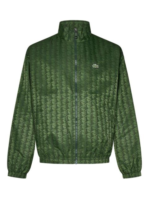 monogram pattern zip-up track jacket
