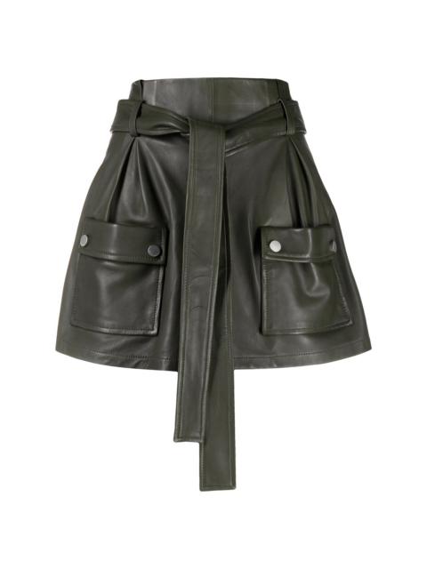 tie-waist flap-pocket skort