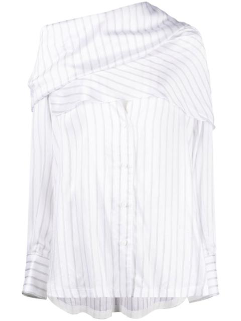 striped asymmetric shirt