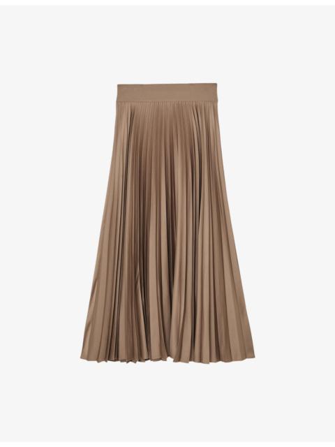 Seren Pleated Woven Midi Skirt