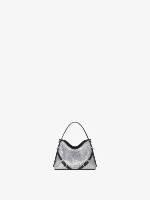 NANO VOYOU BAG IN SATIN WITH STRASS