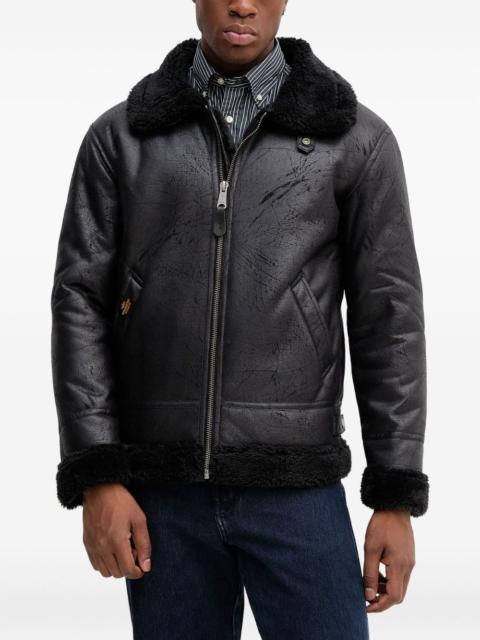 B-3 faux-leather bomber jacket