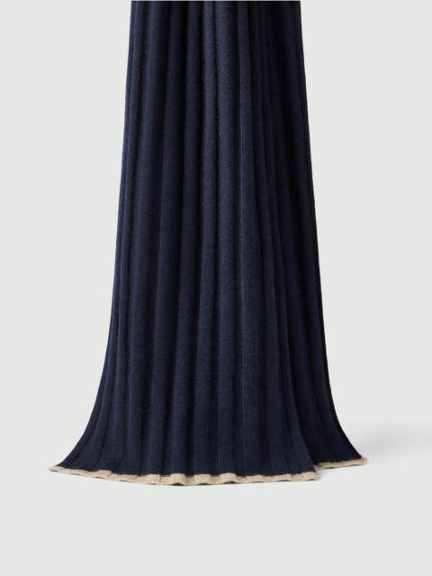 Cashmere rib knit scarf