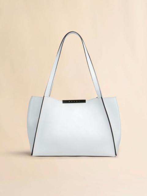 WHITE LEATHER CRESTA E/W SMALL TOTE BAG