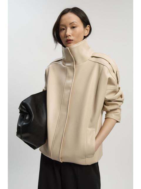 Faux Leather Relaxed Cocoon Jacket