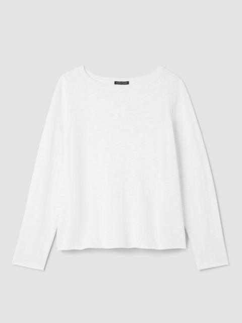 Organic Linen Cotton Slub Bateau Neck Top