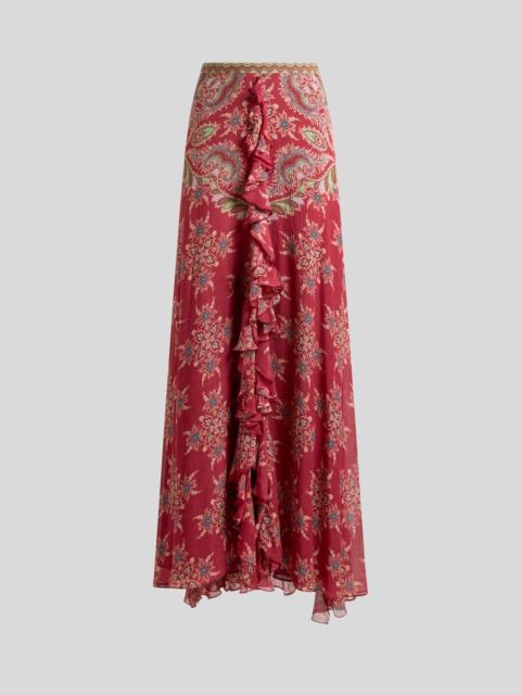 SILK-BLEND SKIRT WITH PAISLEY PRINT