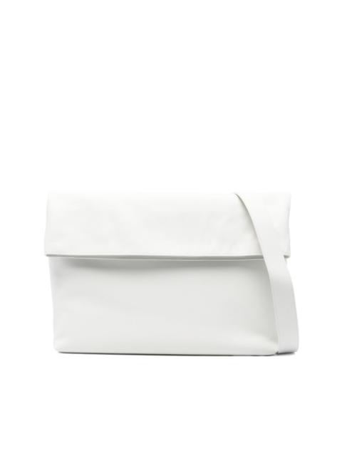 foldover leather shoulder bag