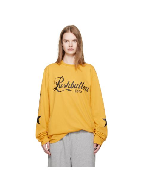 Yellow Printed Graphic Long Sleeve T-shirt