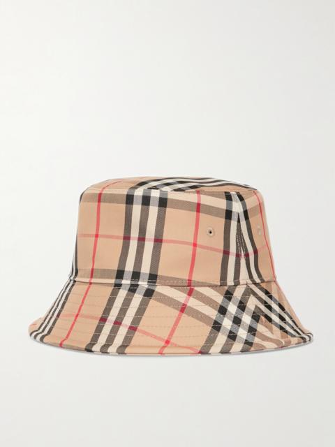 Checked Cotton-blend Twill Bucket Hat