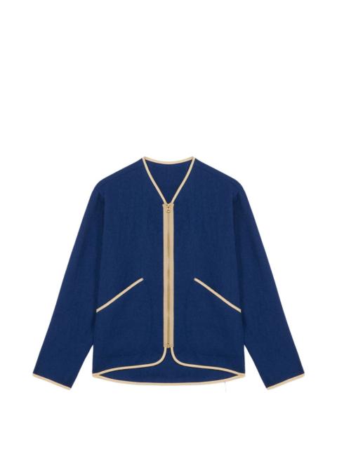 full-zip wool jacket