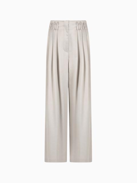 WIDE-LEG VISCOSE AND CUPRO TROUSERS