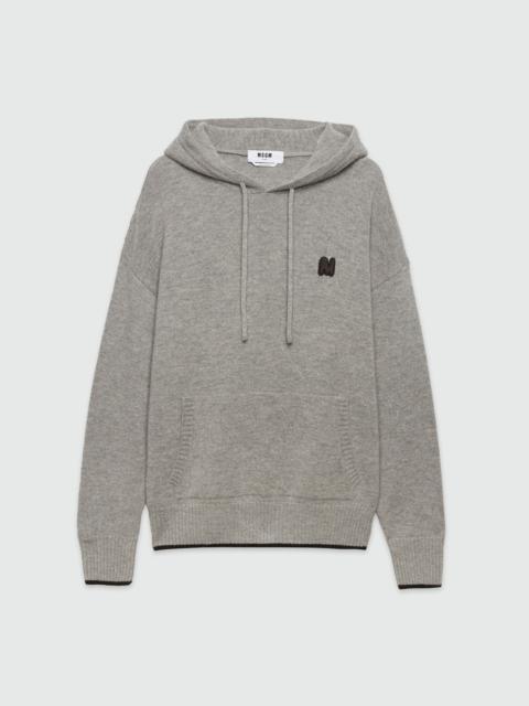 Blended cashmere sweater with "TheMwave" patch