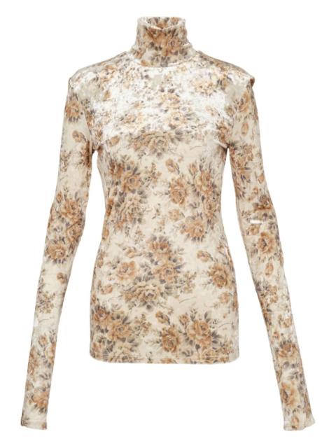 printed turtleneck top