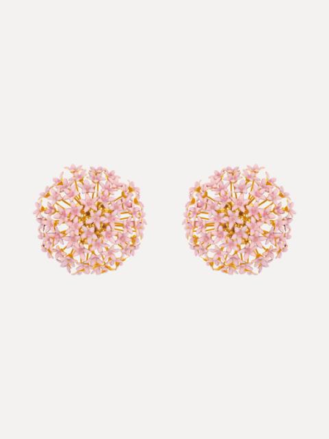 LARGE FOXGLOVE POMPOM CLIP-ON EARRINGS